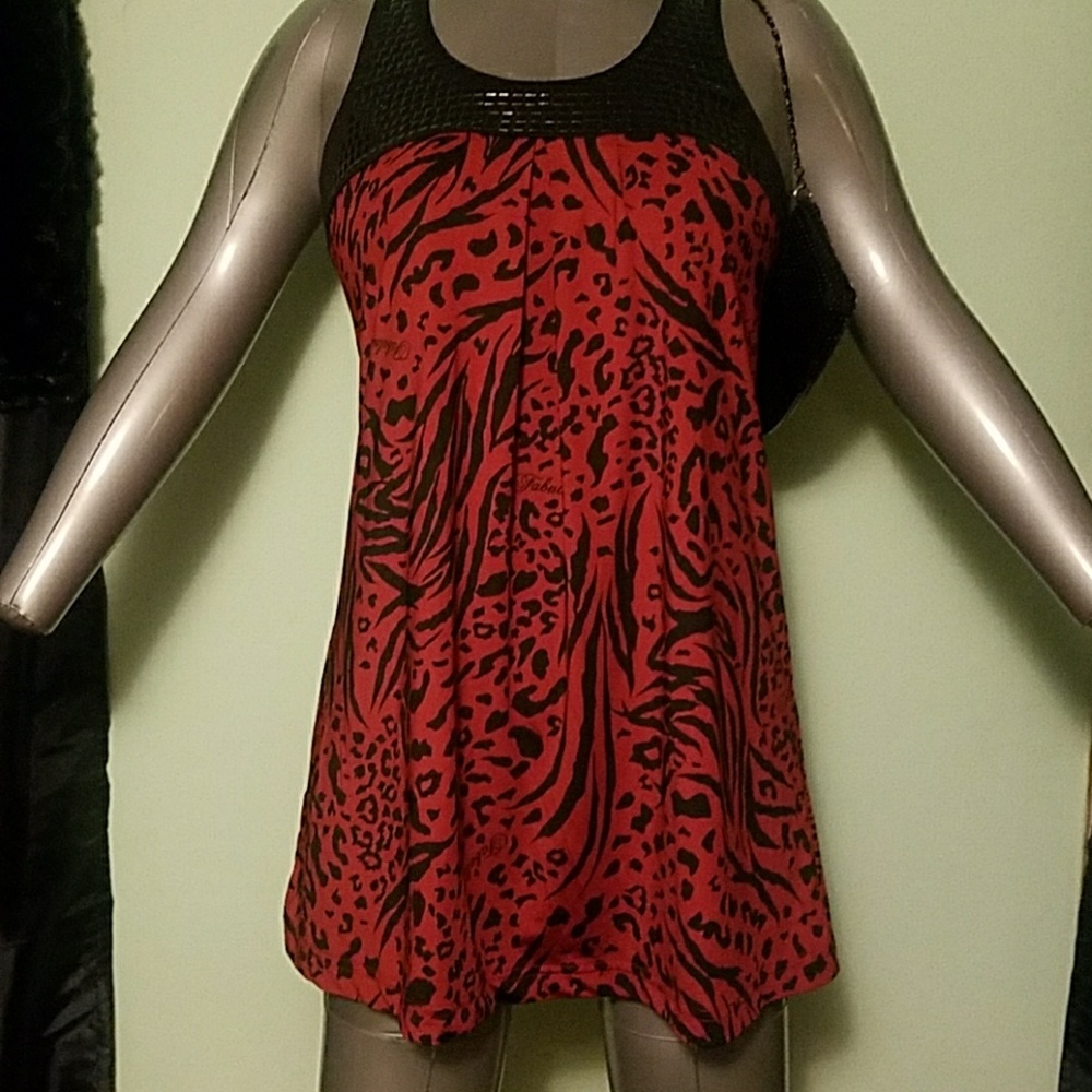 Wild Print Srudded Top with matching purse